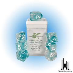 SET OF 7 DICE: DIFFUSION SEA FOAM